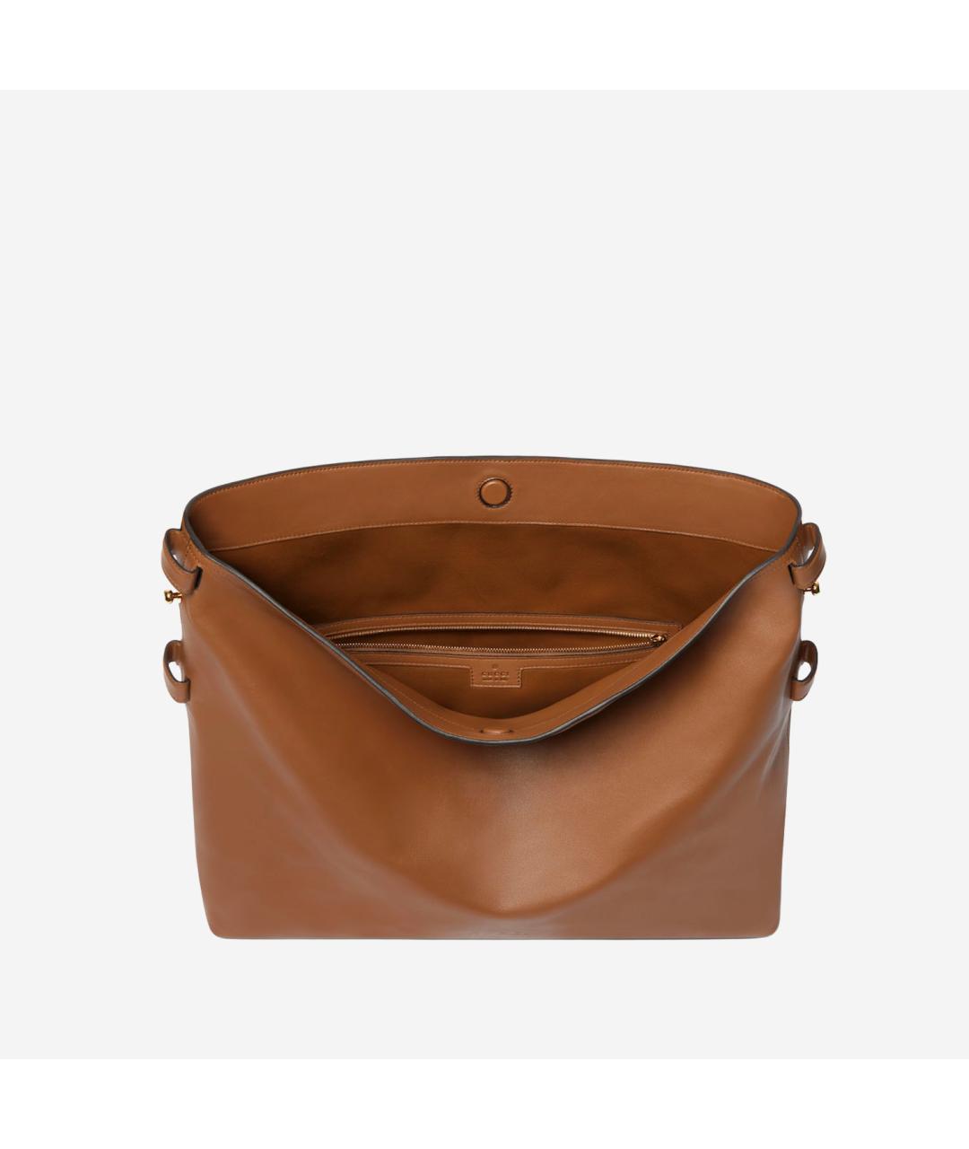 GUCCI Коричневая кожаная сумка через плечо, фото 5