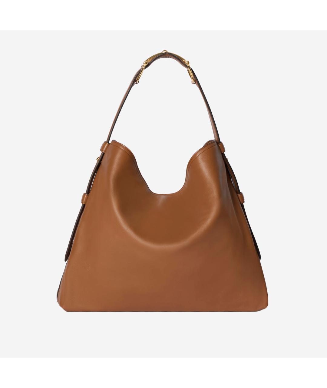 GUCCI Коричневая кожаная сумка через плечо, фото 3