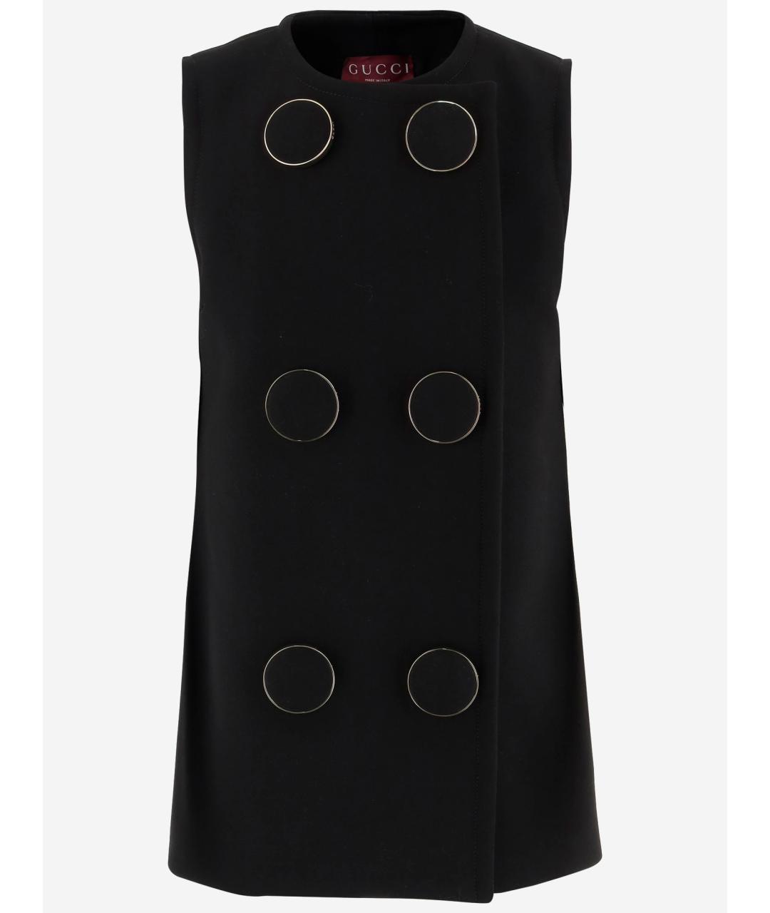 GUCCI Черный шерстяной жилет, фото 4