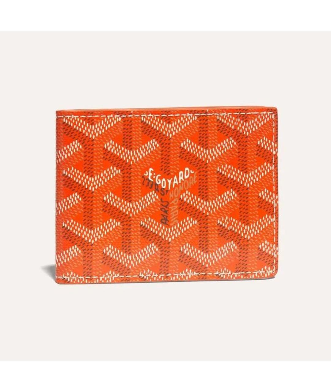 GOYARD Оранжевый кожаный кошелек, фото 4