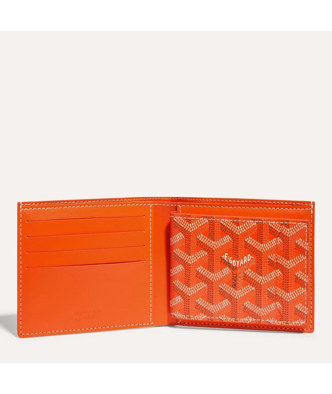 GOYARD Оранжевый кожаный кошелек, фото 3