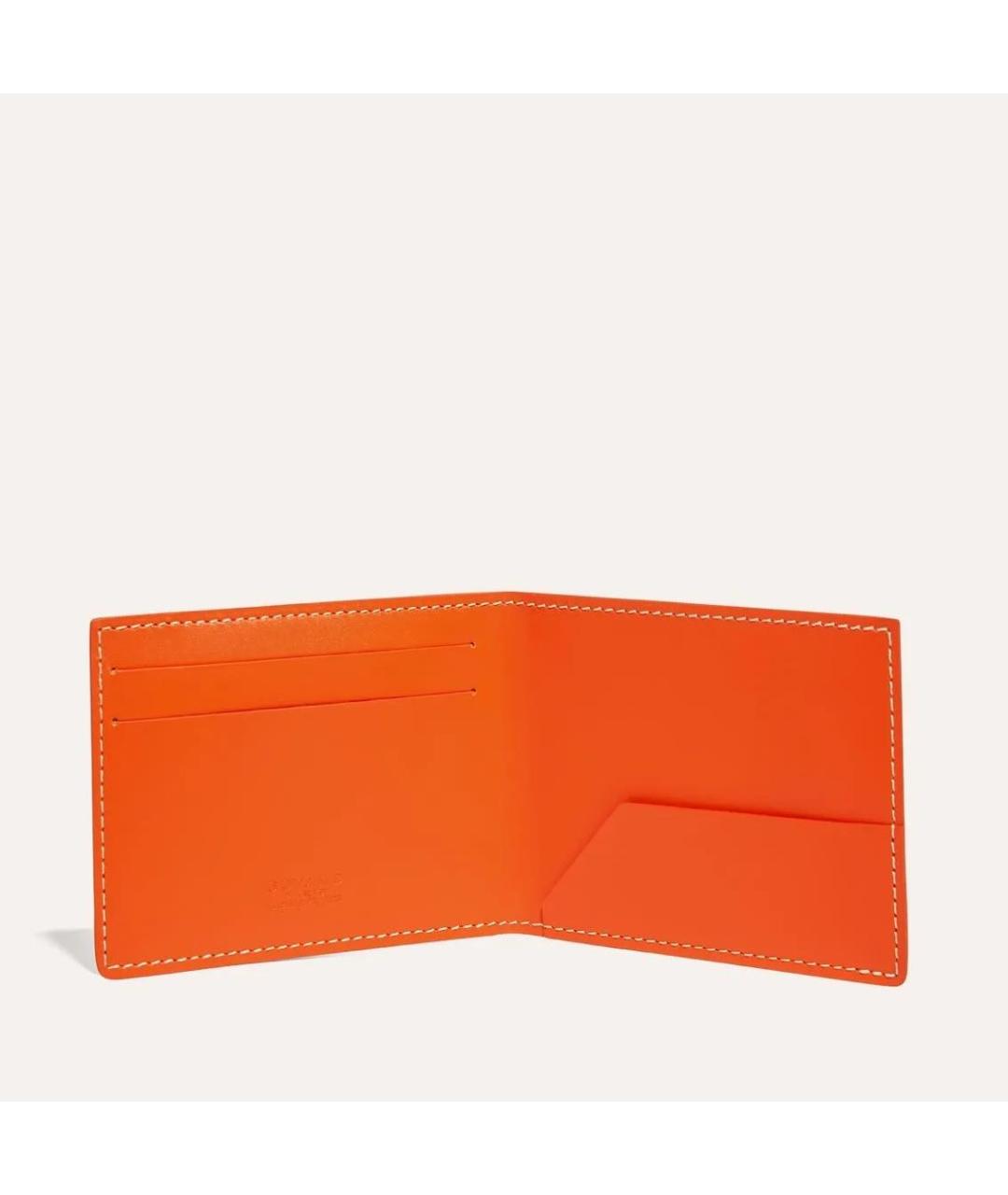 GOYARD Оранжевый кожаный кошелек, фото 2