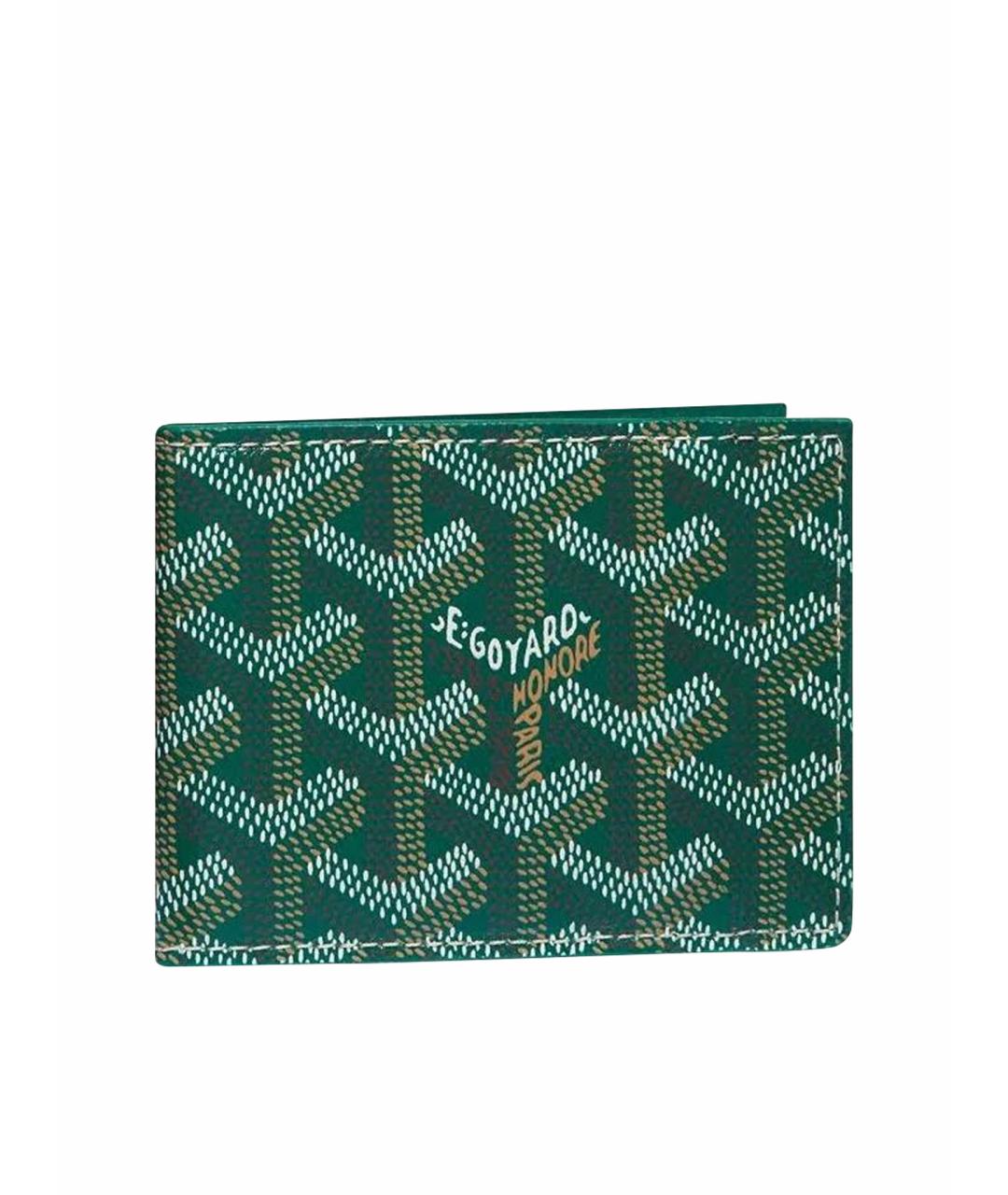 GOYARD Зеленый кожаный кошелек, фото 4