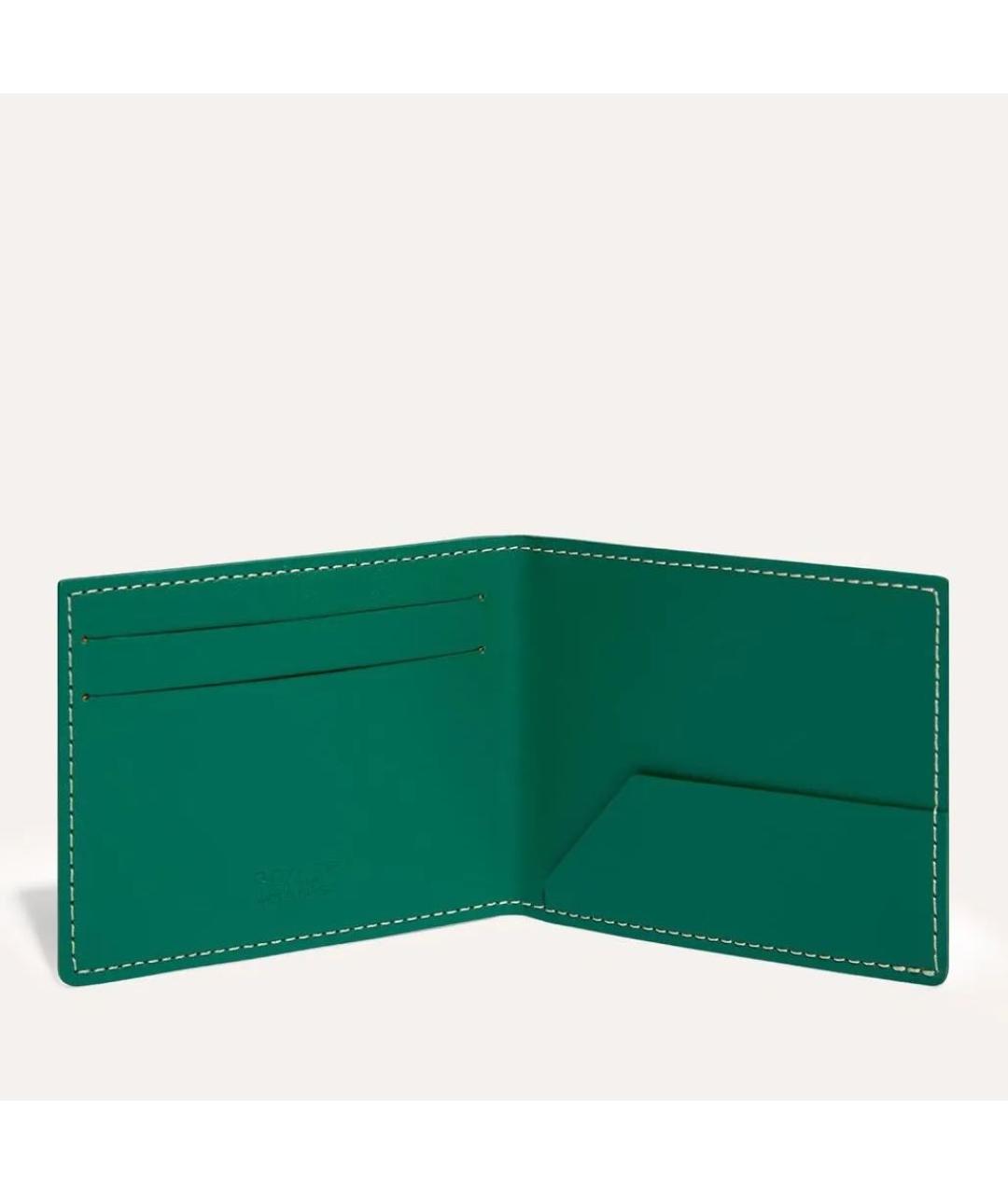 GOYARD Зеленый кожаный кошелек, фото 2