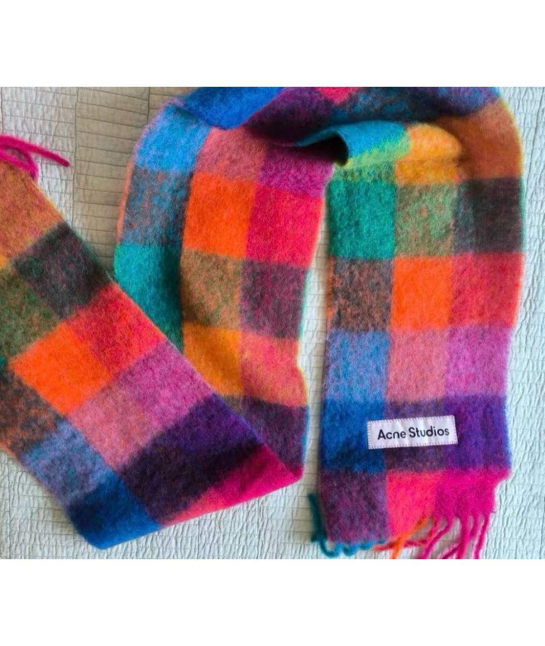 ACNE STUDIOS Мульти шерстяной шарф, фото 4