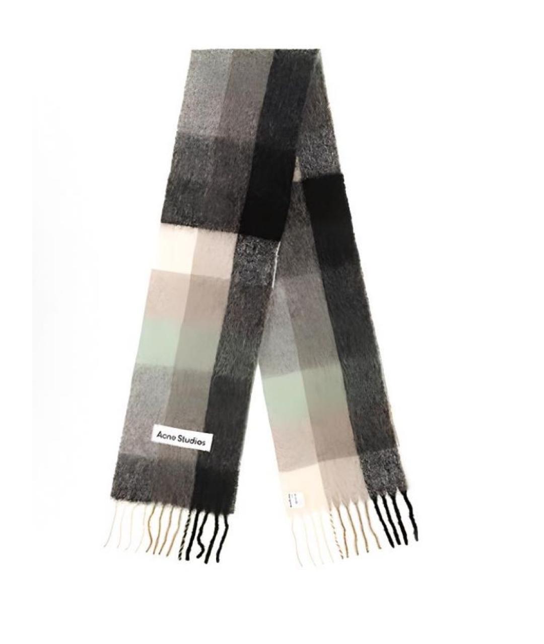 ACNE STUDIOS Антрацитовый шерстяной шарф, фото 2