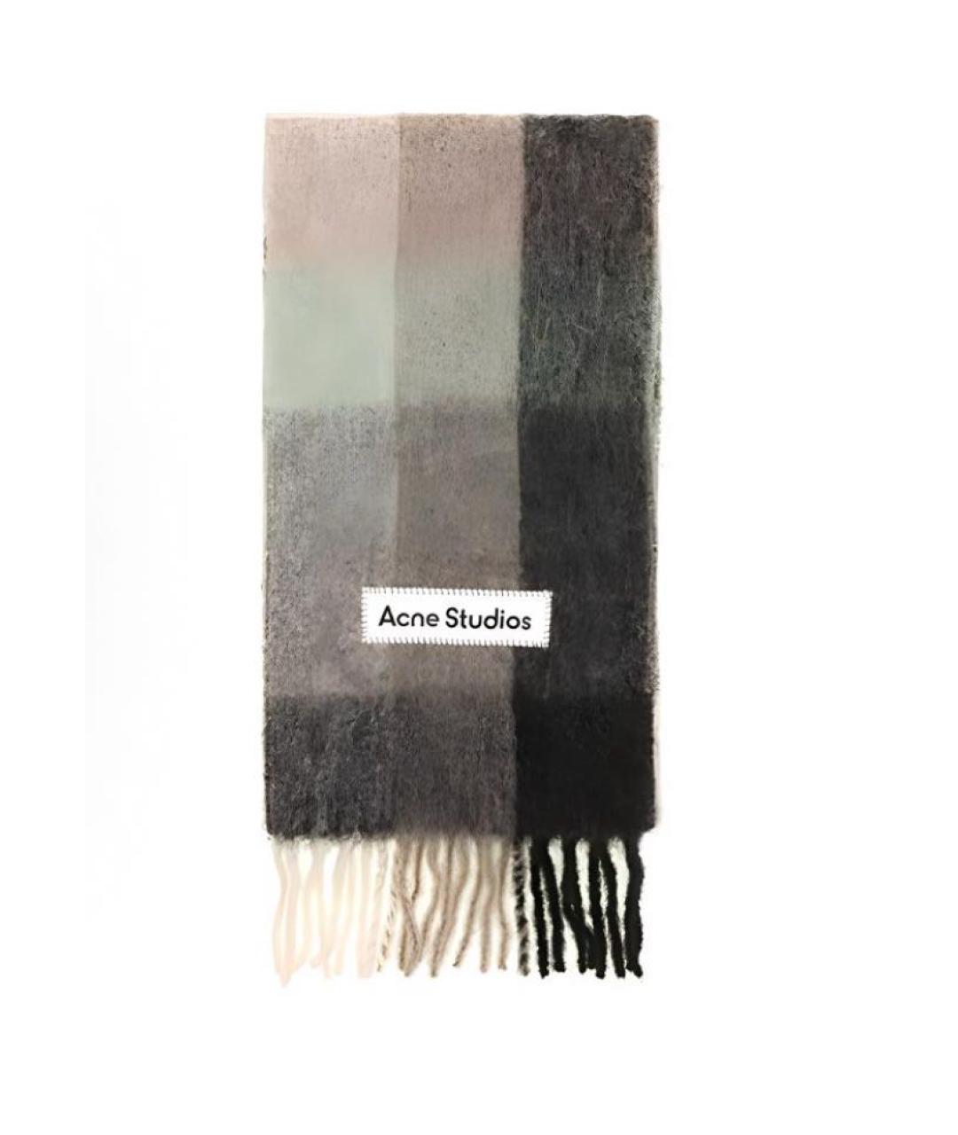 ACNE STUDIOS Антрацитовый шерстяной шарф, фото 1