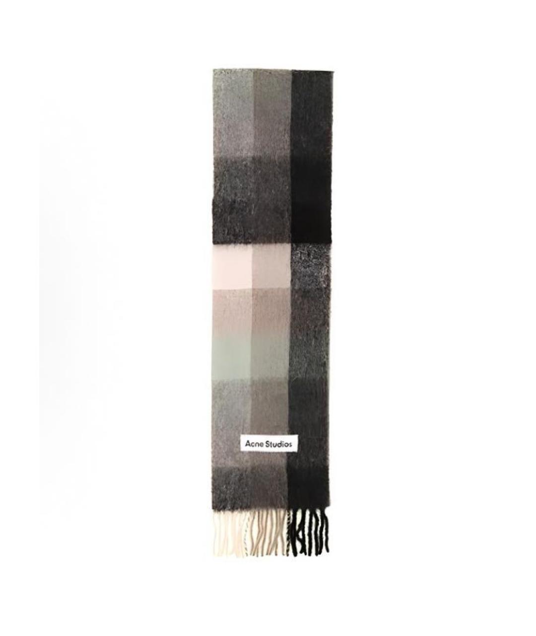 ACNE STUDIOS Антрацитовый шерстяной шарф, фото 3
