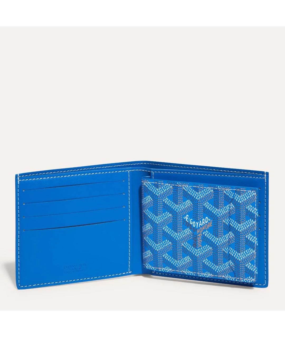 GOYARD Голубой кожаный кошелек, фото 3
