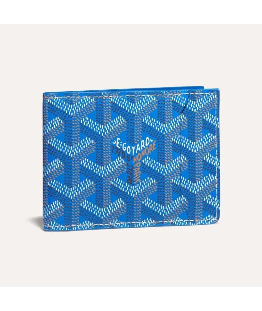 GOYARD Голубой кожаный кошелек, фото 4