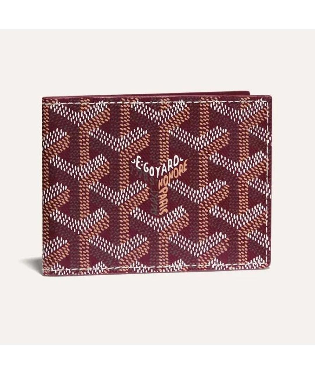 GOYARD Бордовый кожаный кошелек, фото 4