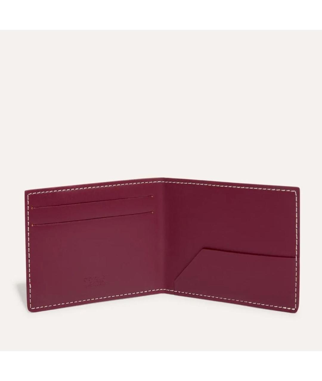 GOYARD Бордовый кожаный кошелек, фото 2