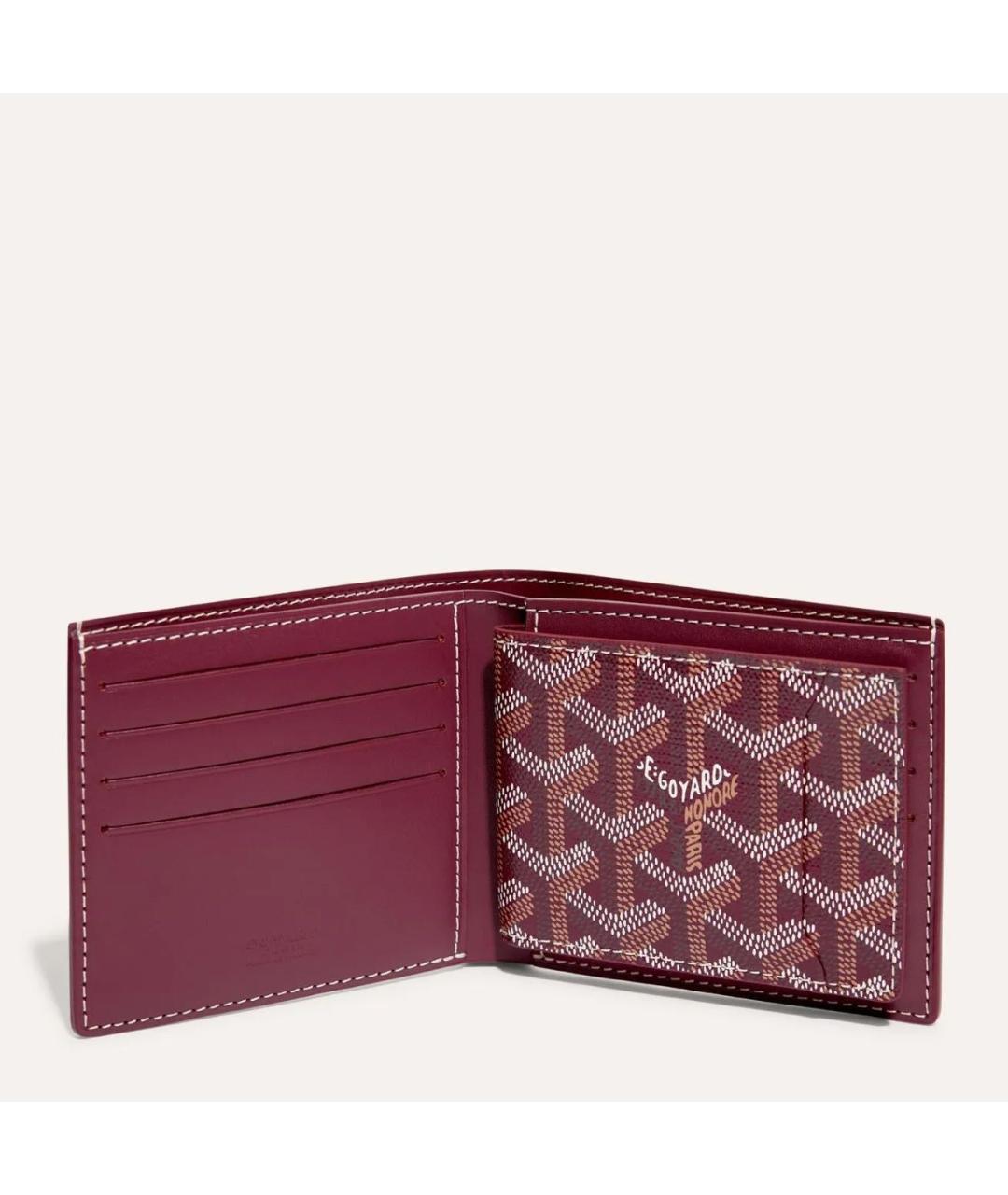 GOYARD Бордовый кожаный кошелек, фото 3