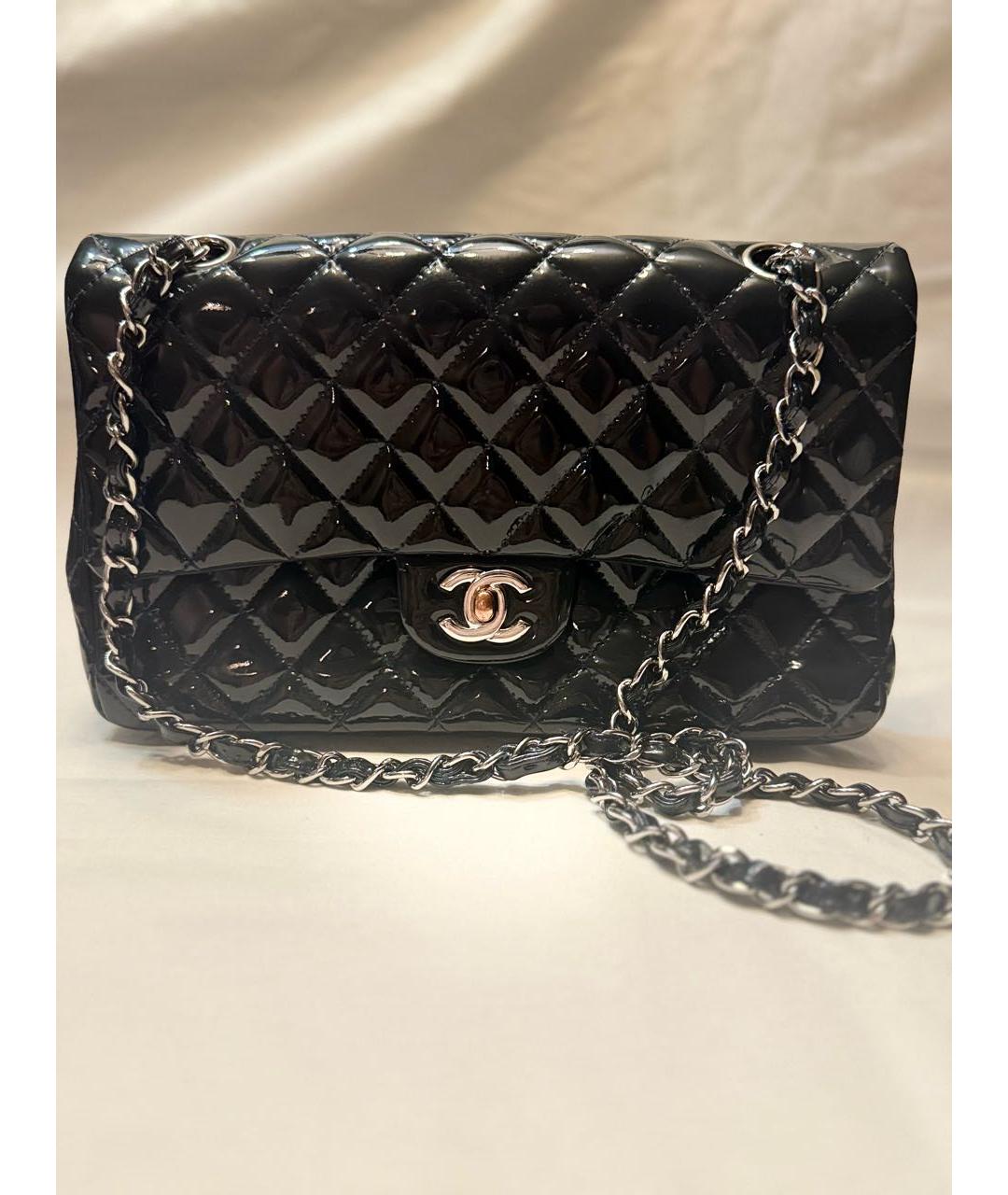 CHANEL Темно-синяя сумка через плечо из лакированной кожи, фото 7