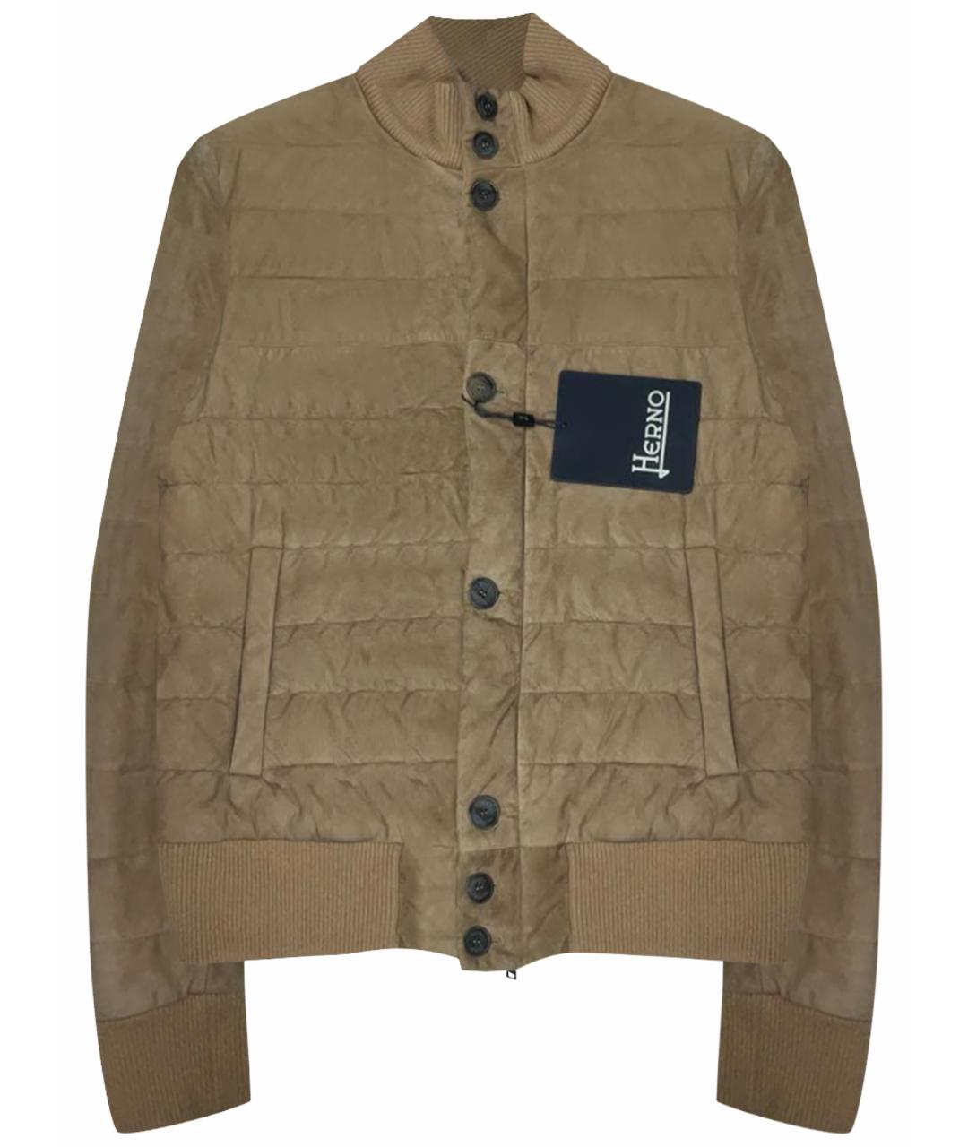 HERNO Бежевая замшевая куртка, фото 1