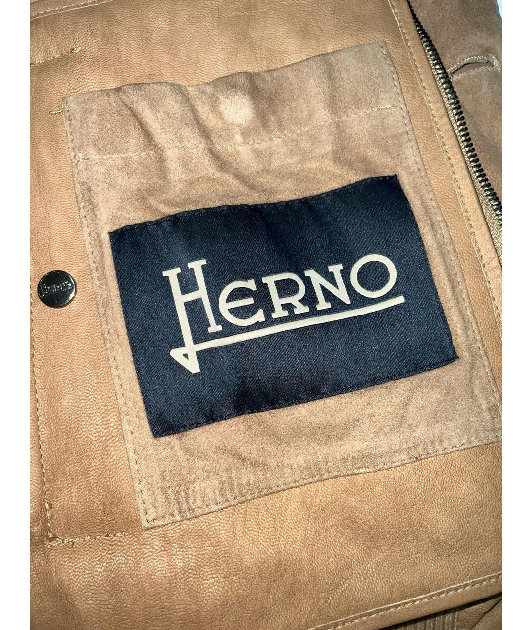 HERNO Бежевая замшевая куртка, фото 4