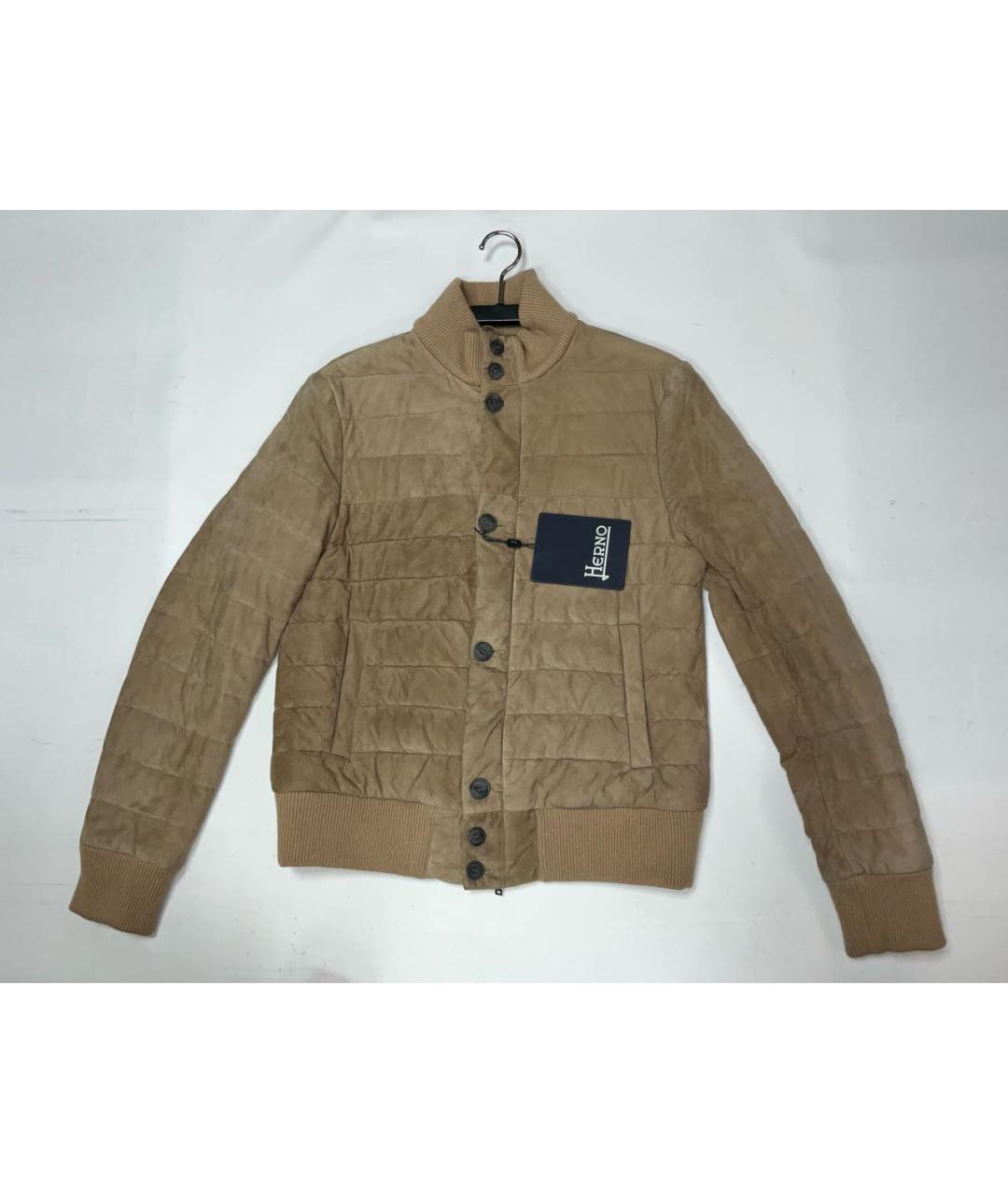 HERNO Бежевая замшевая куртка, фото 8