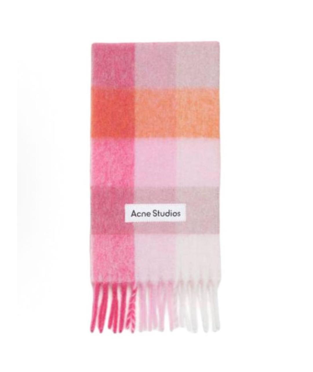 ACNE STUDIOS Розовый шерстяной шарф, фото 1