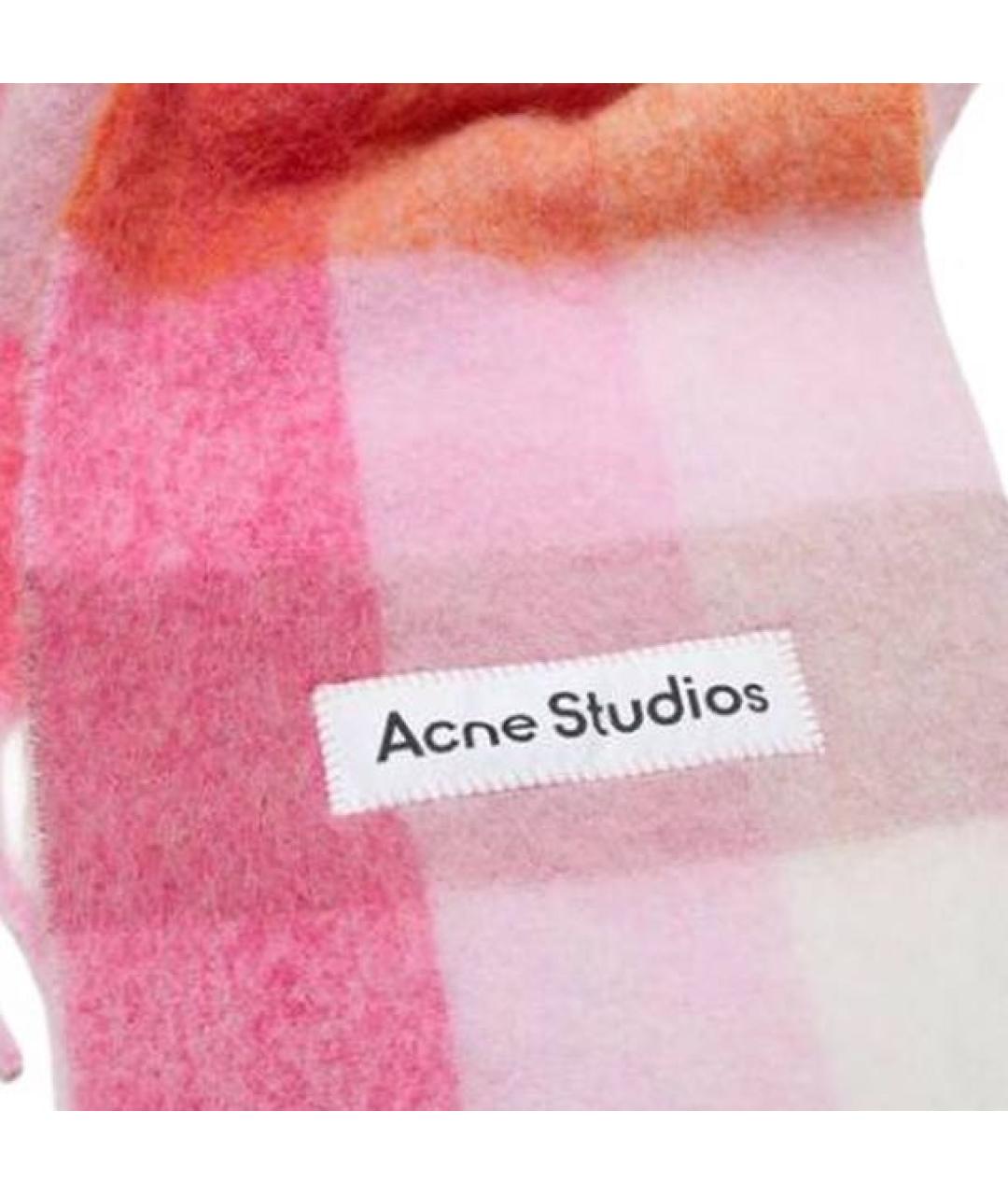 ACNE STUDIOS Розовый шерстяной шарф, фото 2