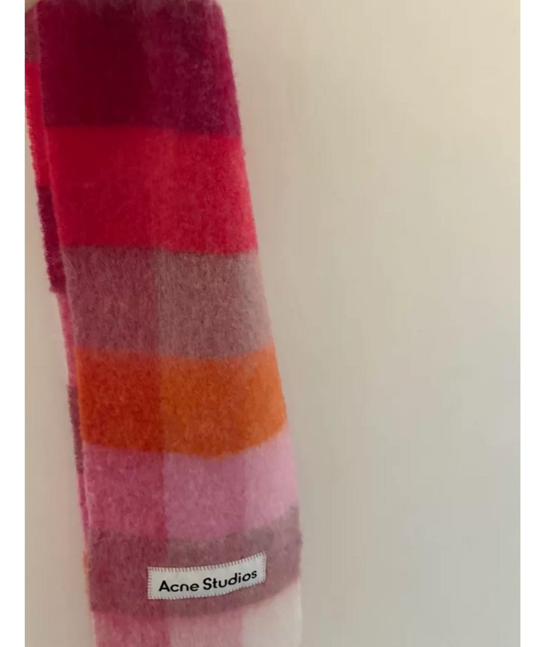 ACNE STUDIOS Розовый шерстяной шарф, фото 5