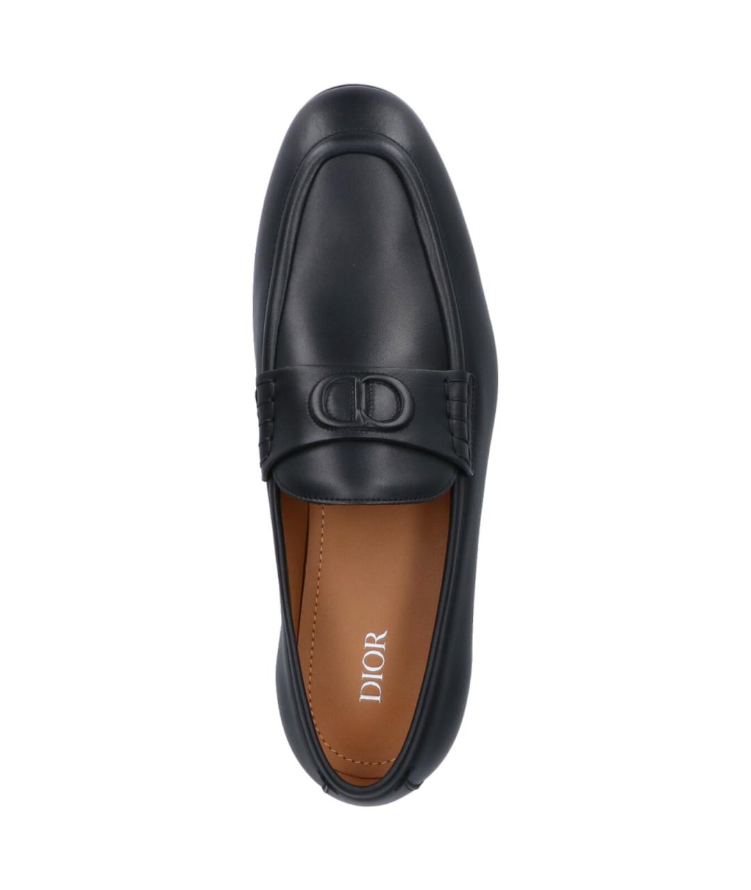 CHRISTIAN DIOR Черные кожаные лоферы, фото 3