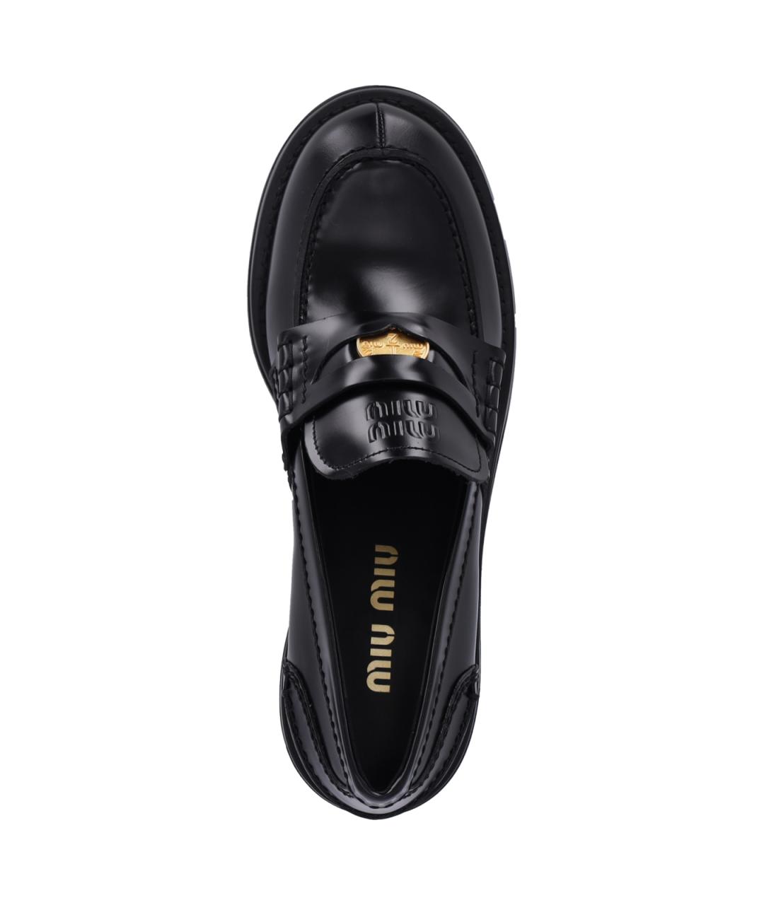 MIU MIU Черные кожаные лоферы, фото 5
