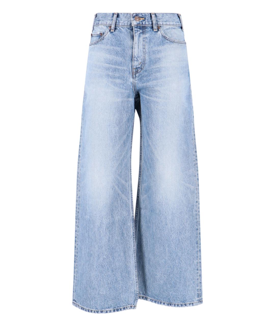 CELINE Голубые хлопковые прямые джинсы, фото 1