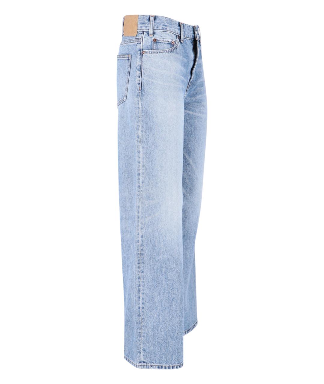 CELINE Голубые хлопковые прямые джинсы, фото 3