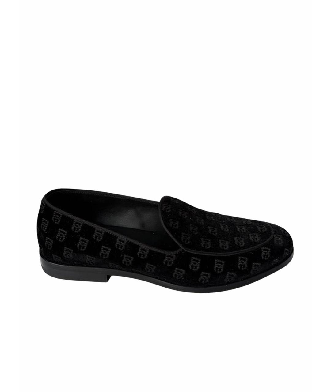 DOLCE&GABBANA Черные бархатные лоферы, фото 1