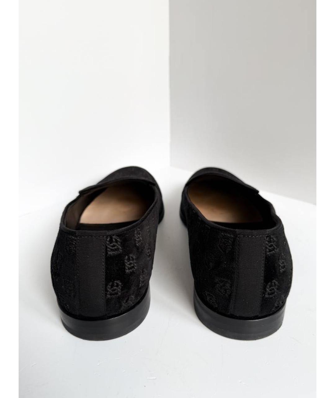 DOLCE&GABBANA Черные бархатные лоферы, фото 4