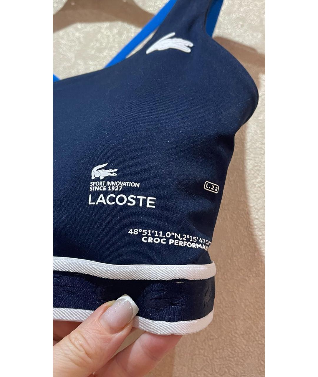 LACOSTE Синяя полиэстеровая майка, фото 4