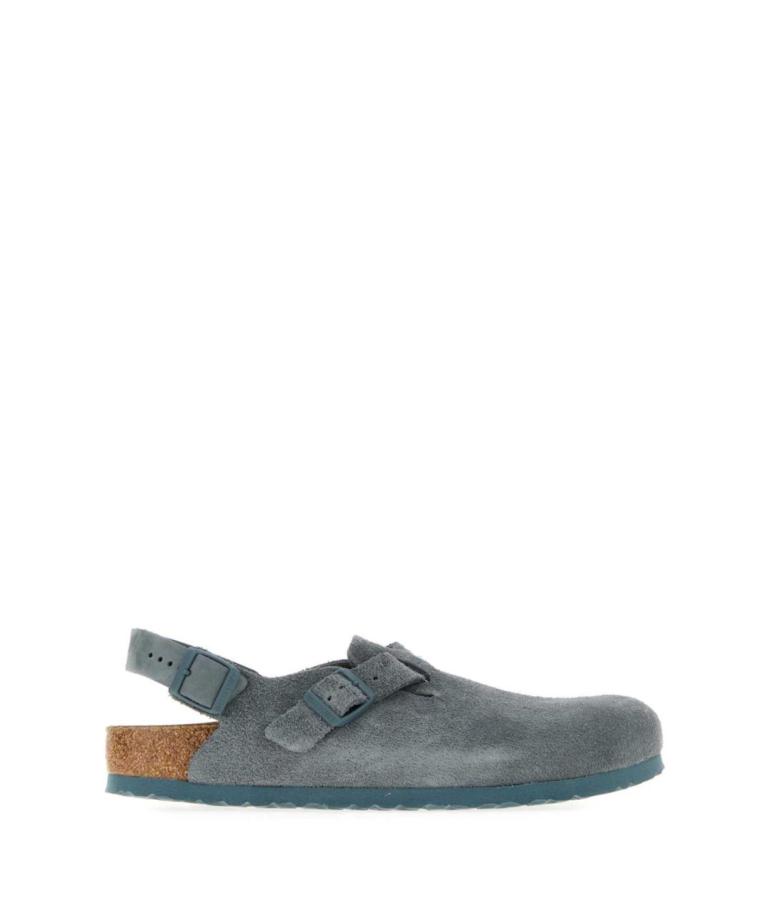 BIRKENSTOCK Голубые замшевые шлепанцы, фото 1