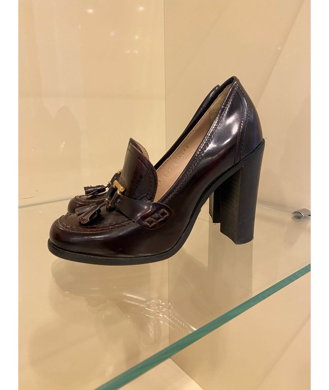 SALVATORE FERRAGAMO Бордовые туфли из лакированной кожи, фото 5