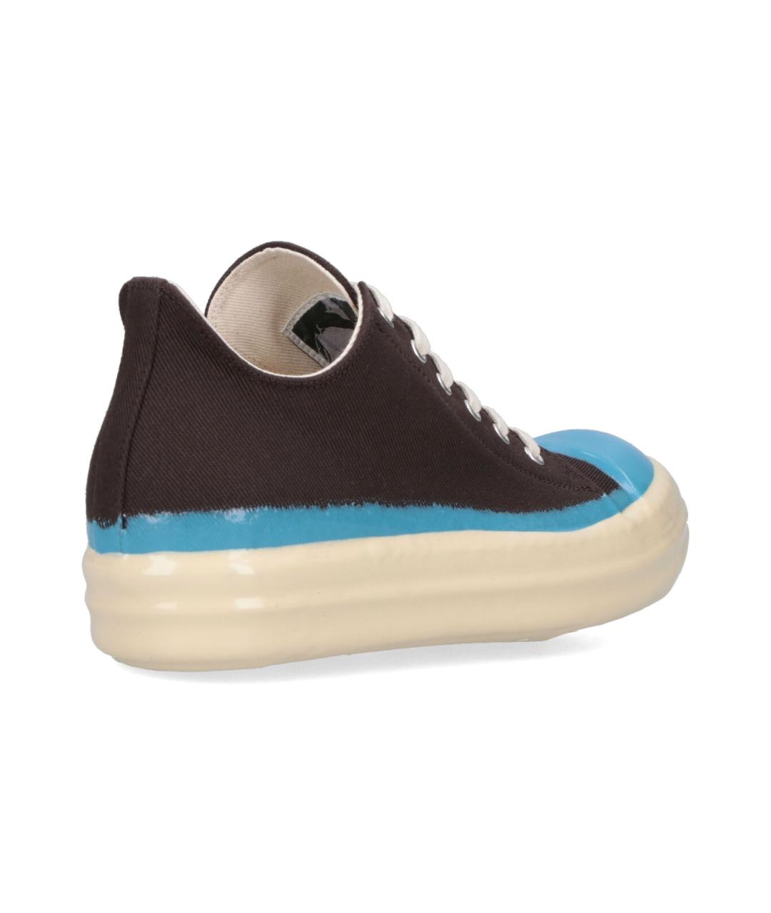 RICK OWENS DRKSHDW Коричневые текстильные низкие кроссовки / кеды, фото 4