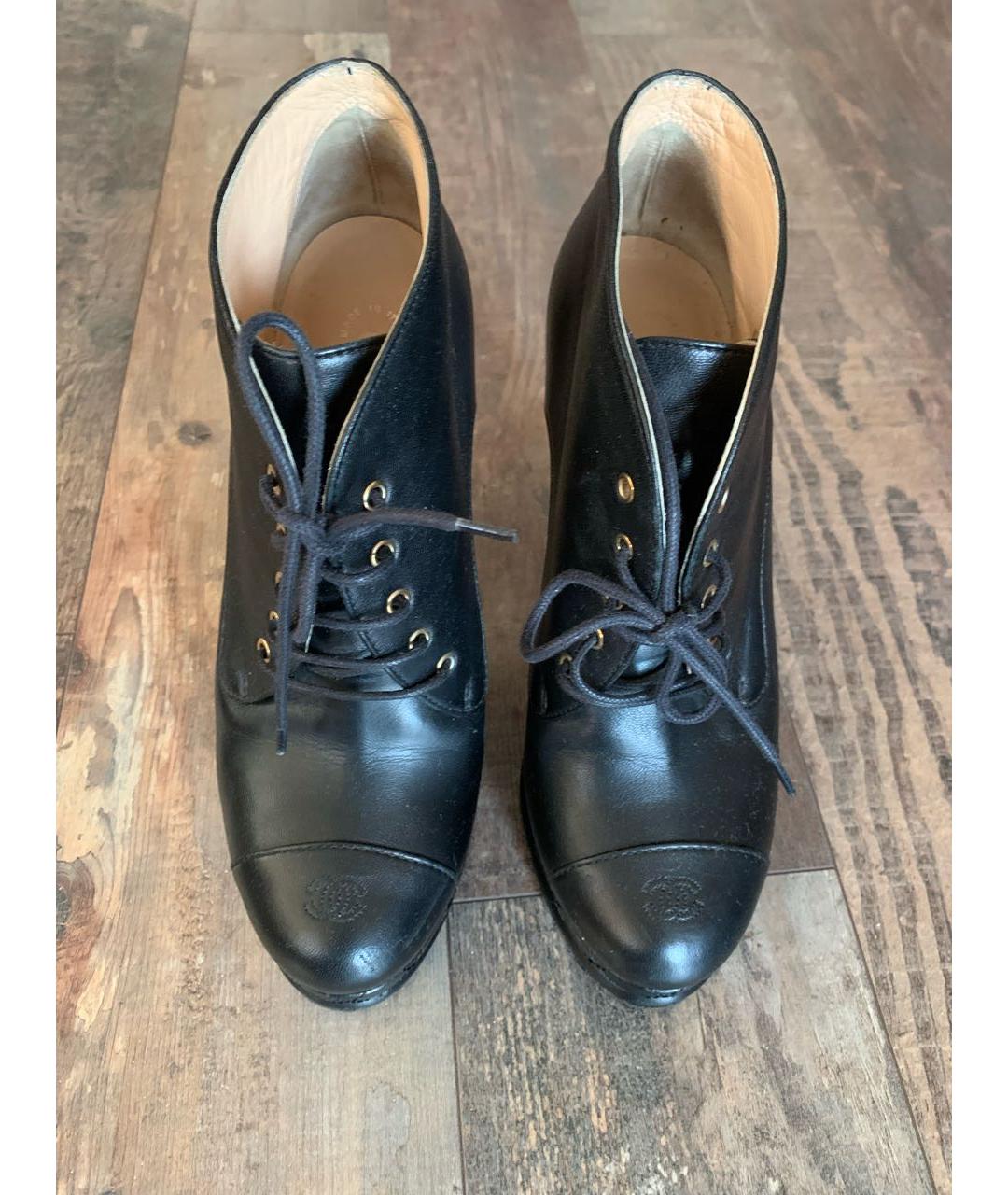 CHANEL Черные кожаные ботильоны, фото 2