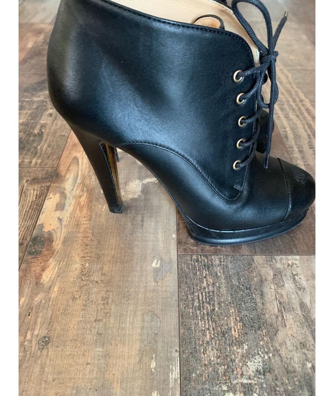 CHANEL Черные кожаные ботильоны, фото 8