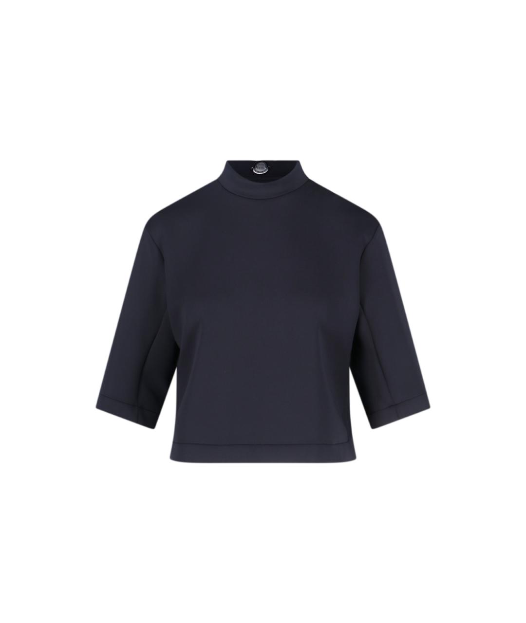 MONCLER Черная полиэстеровая футболка, фото 1