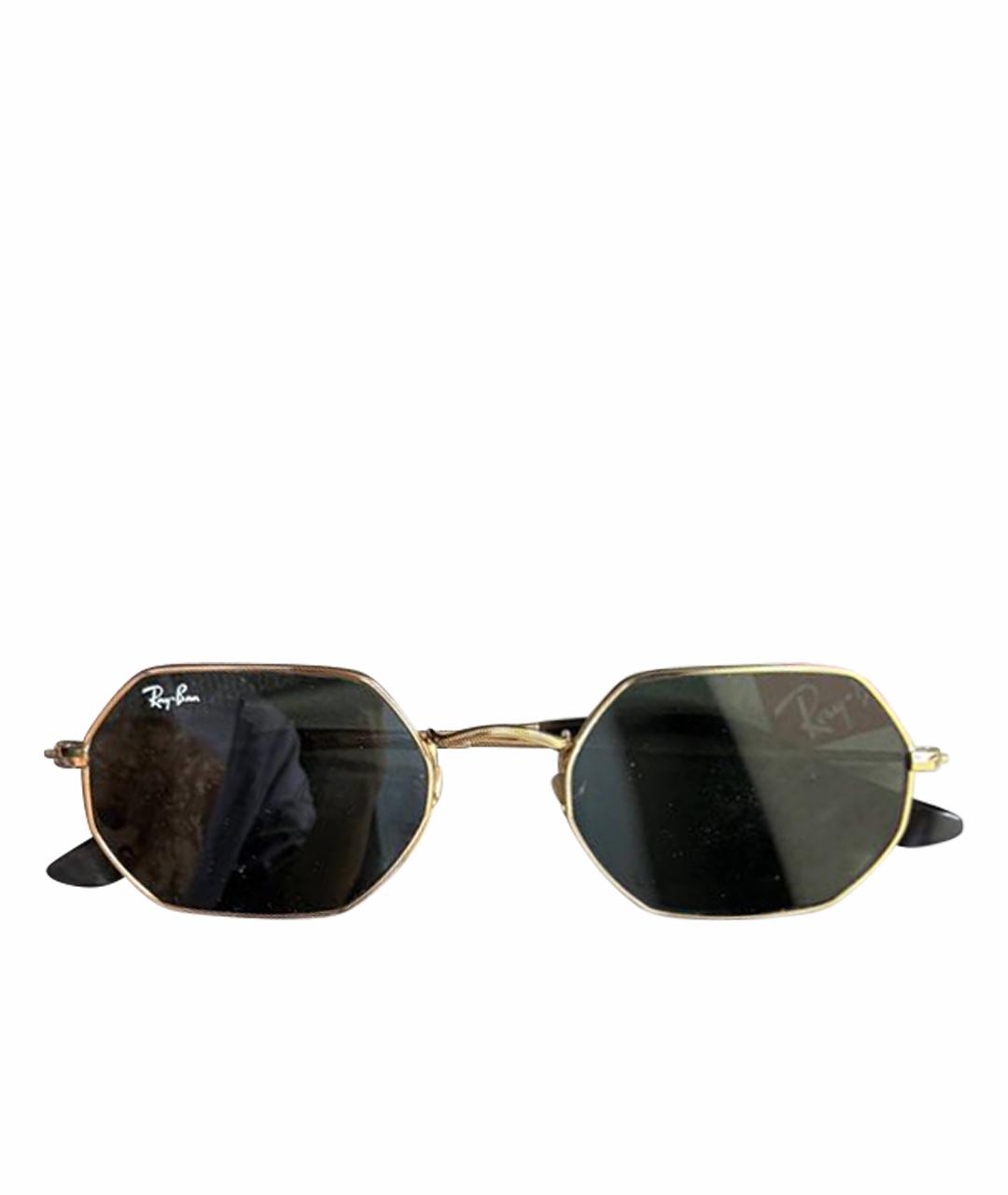 RAY BAN Коричневые металлические солнцезащитные очки, фото 1