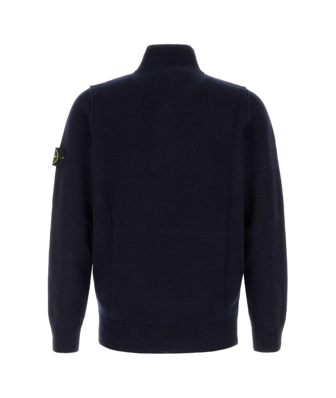 STONE ISLAND Темно-синий шерстяной джемпер / свитер, фото 2