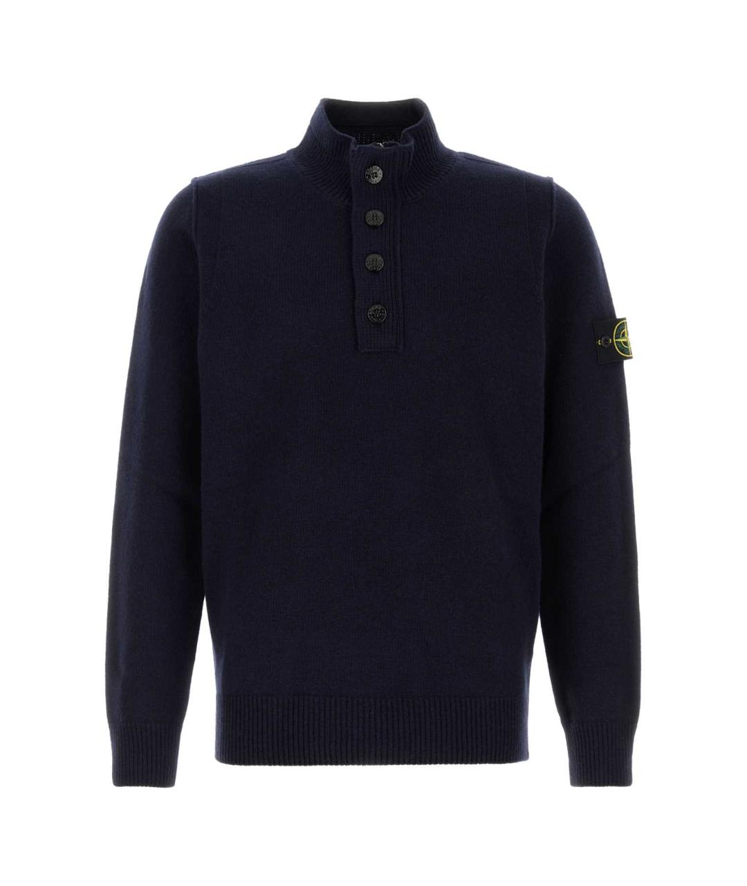 STONE ISLAND Темно-синий шерстяной джемпер / свитер, фото 1