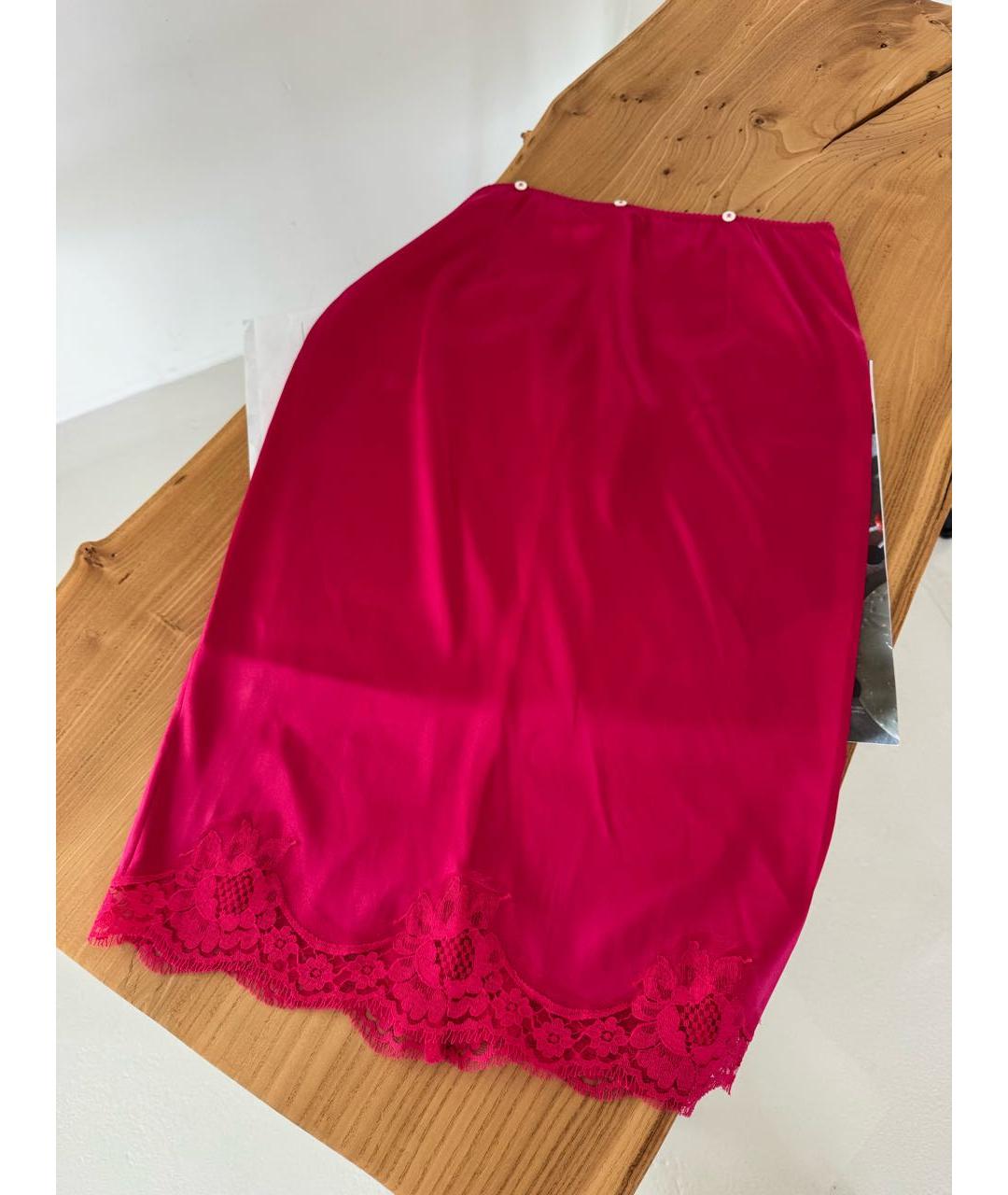 DOLCE&GABBANA Розовая хлопковая юбка миди, фото 5