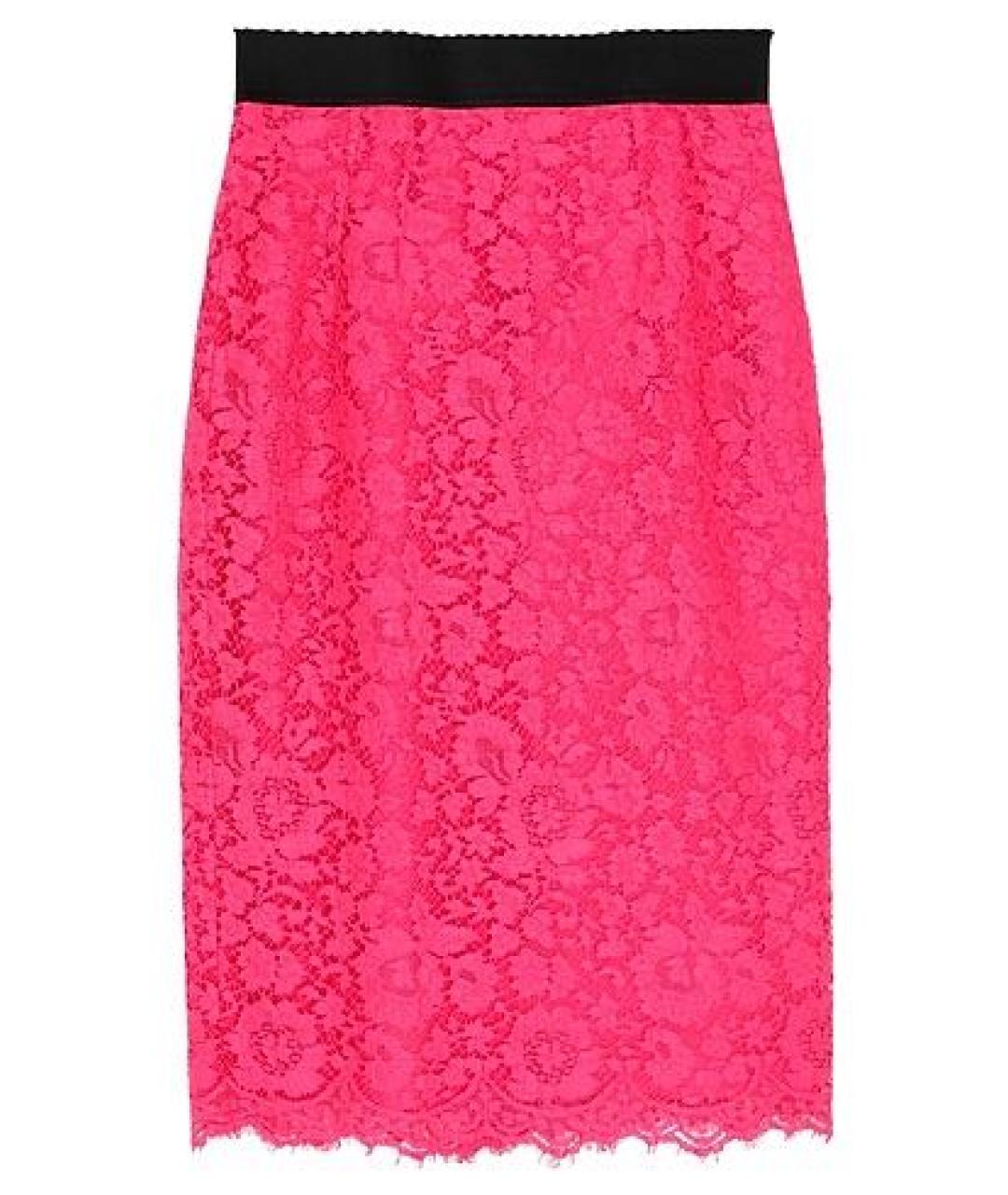 DOLCE&GABBANA Розовая хлопковая юбка миди, фото 1