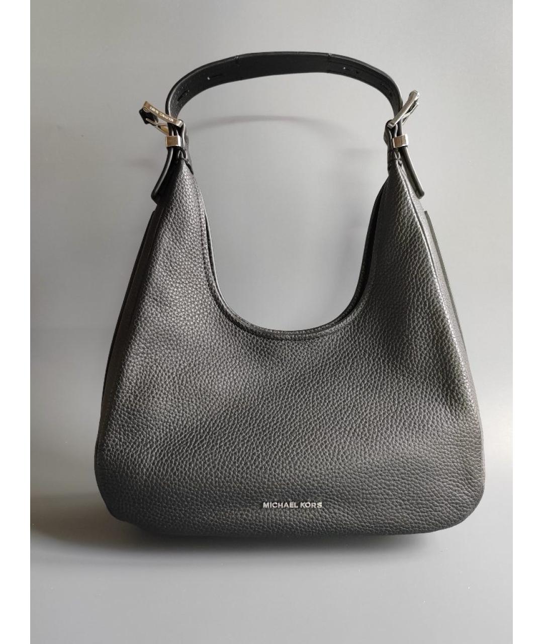 MICHAEL KORS Черная кожаная сумка с короткими ручками, фото 4