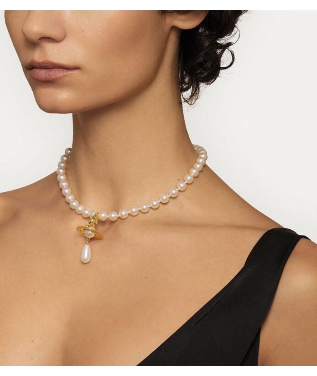 VIVIENNE WESTWOOD Золотое жемчужное колье, фото 3