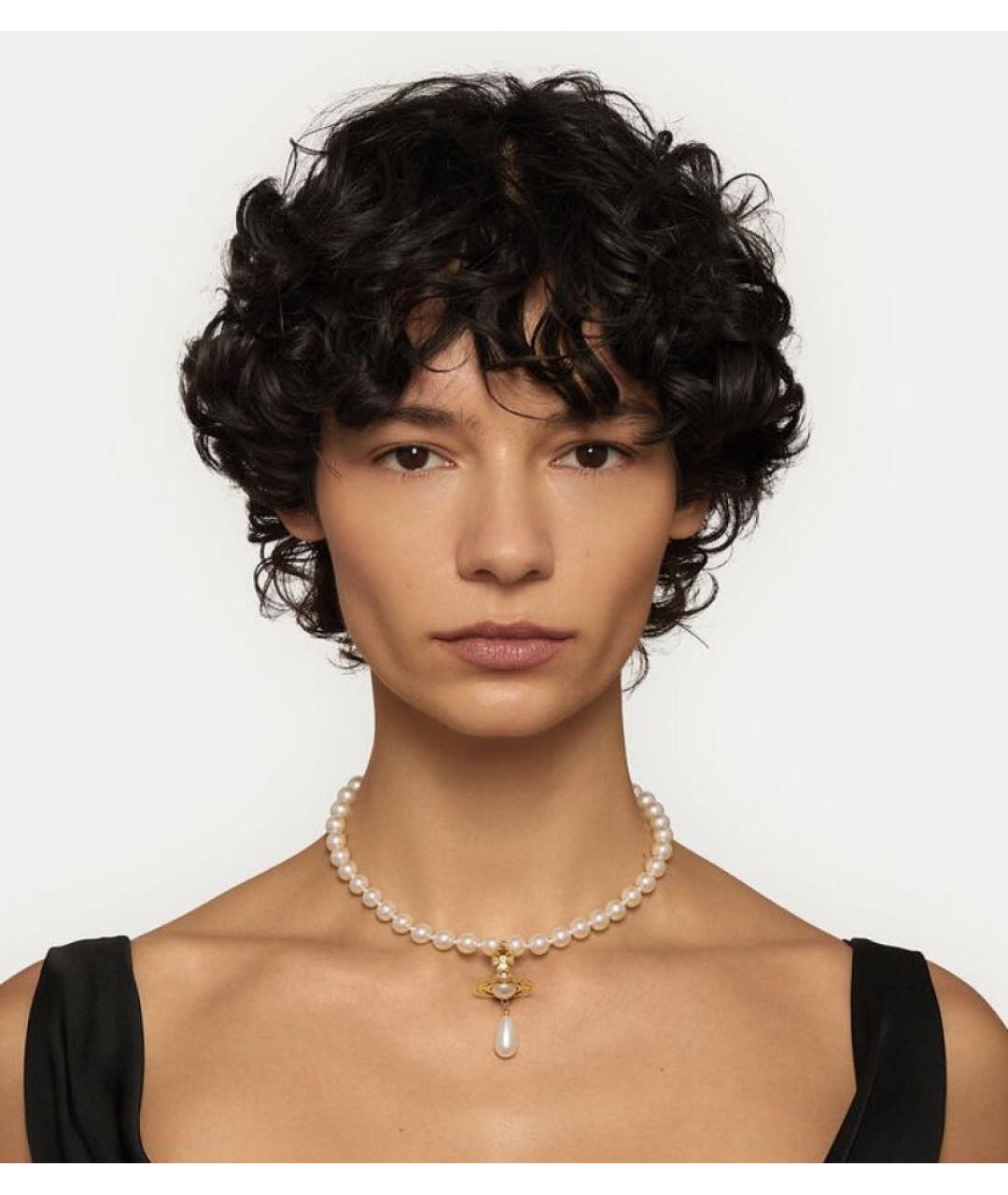 VIVIENNE WESTWOOD Золотое жемчужное колье, фото 2