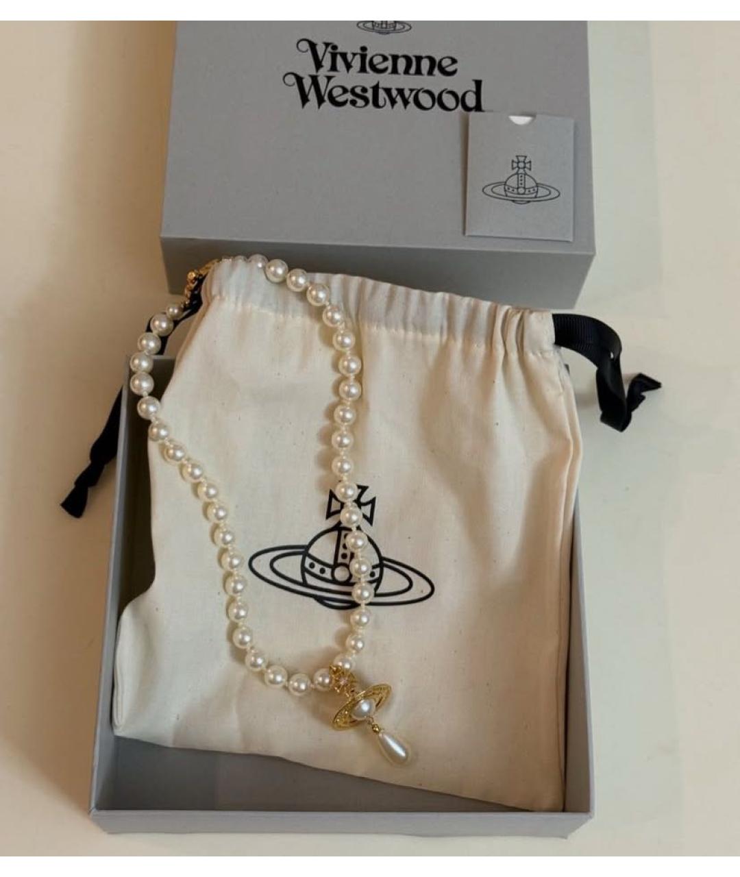 VIVIENNE WESTWOOD Золотое жемчужное колье, фото 4