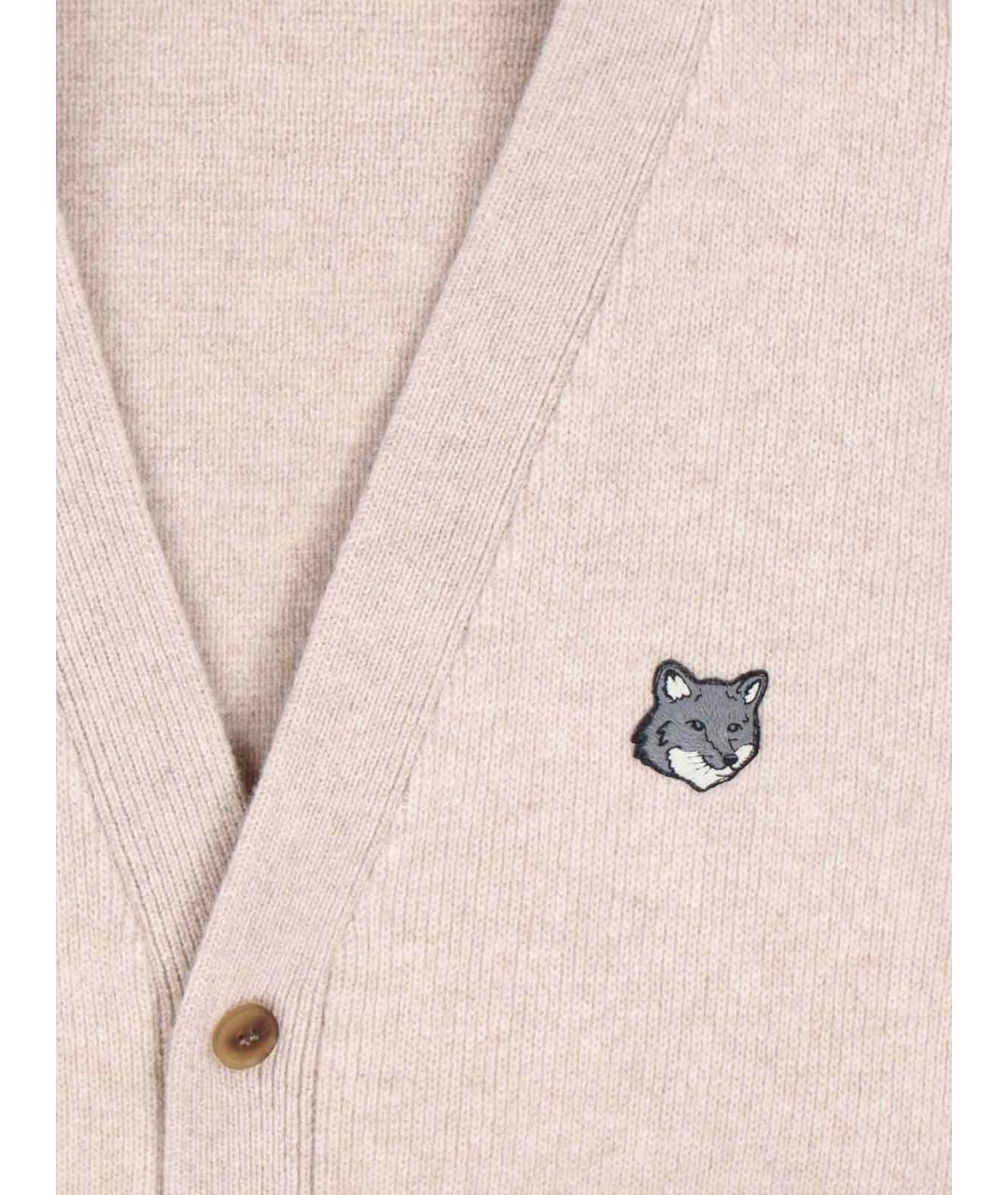 MAISON KITSUNE Бежевый шерстяной джемпер / свитер, фото 3