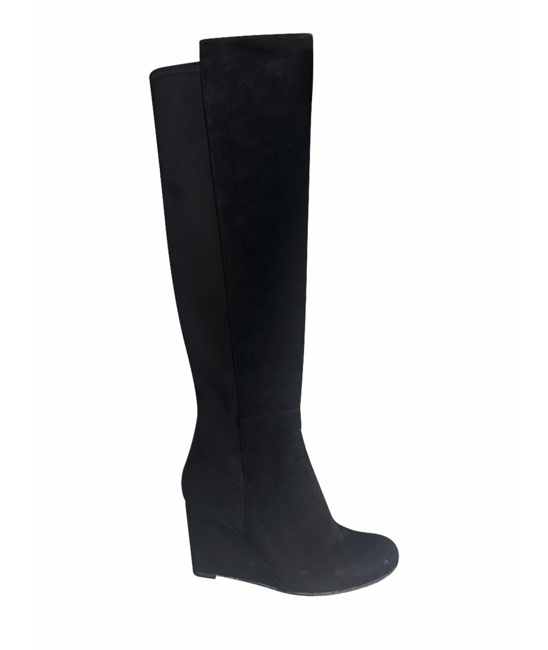 STUART WEITZMAN Черные замшевые сапоги, фото 1