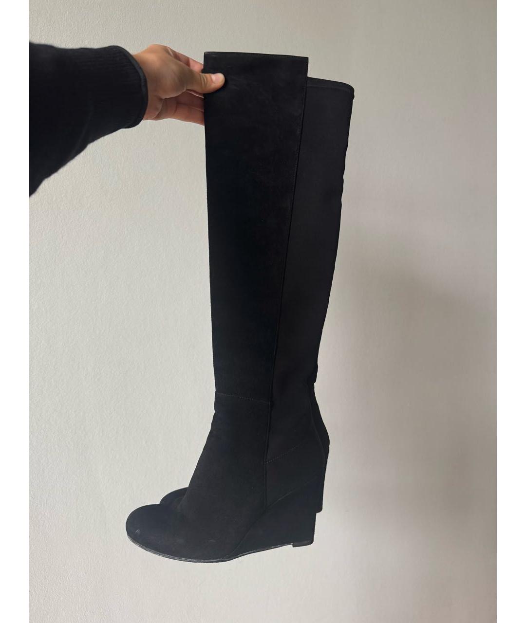 STUART WEITZMAN Черные замшевые сапоги, фото 9