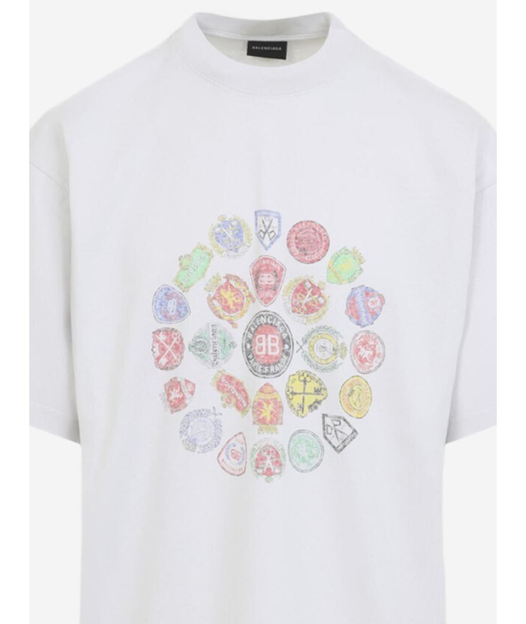 BALENCIAGA Белая хлопковая футболка, фото 3